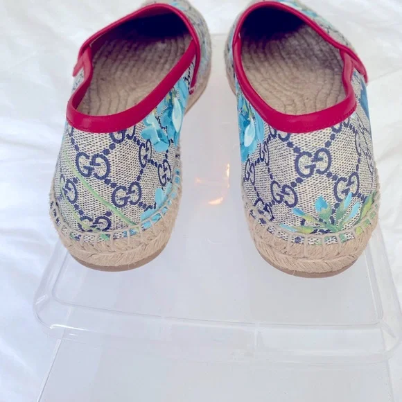Gucci Women's Floral Espadrilles - Blue and Red - Picture 5 of 9